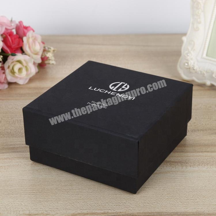 promotional cosmetic paper custom black packaging men silk tie box