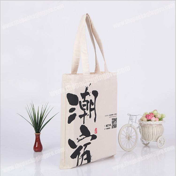 Promotional Custom Printed Eco Friendly Reusable Calico Cloth Carry Bag  100% Natural Organic Cotton Shopping