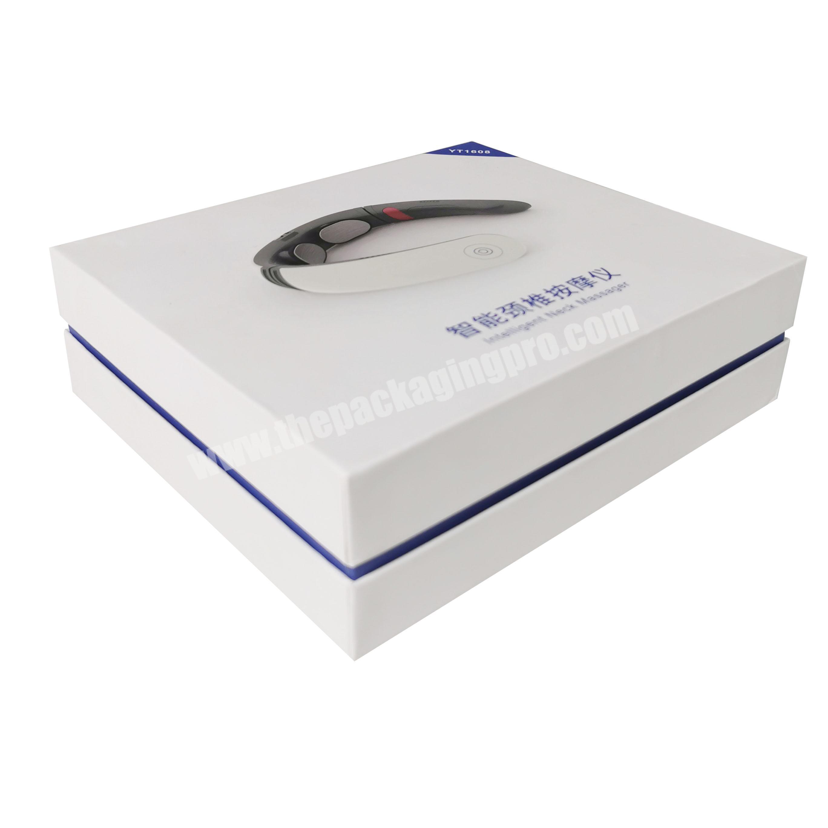 Promotional Custom Printed White Massage Device Shoulder Box Neck Lid and Base Boxes