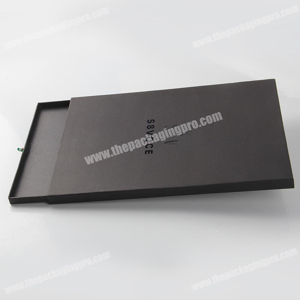 Promotional hot stamping black paper drawer chinese new year gift card box