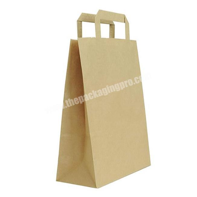 promotional kraft paper bags with flat paper handle