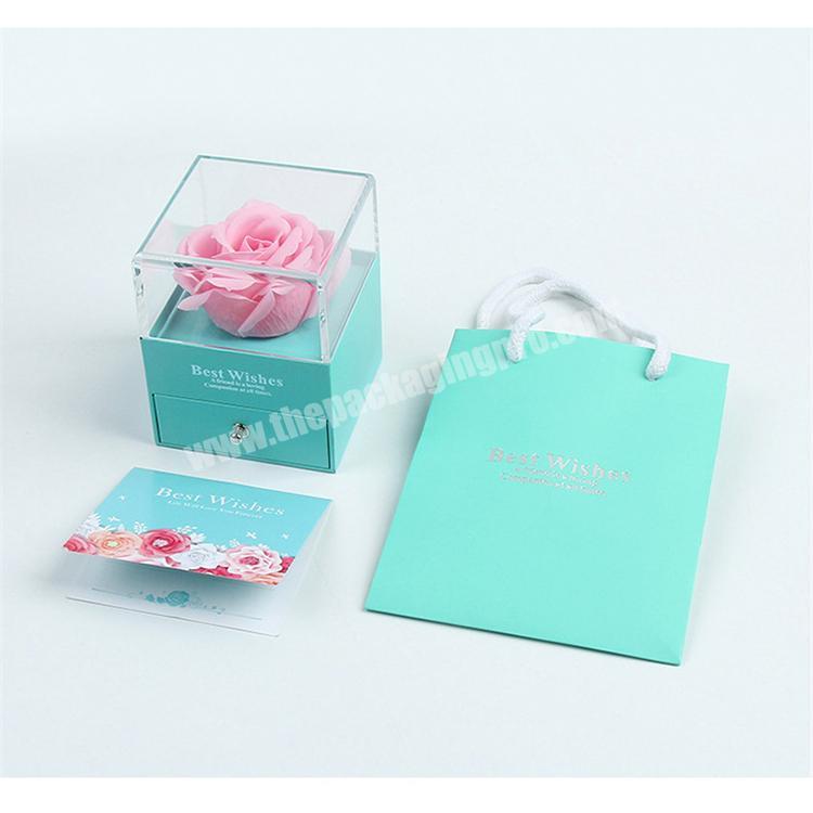 Promotional Large Luxury Acrylic Flower Box flower box transparent eternal flower box