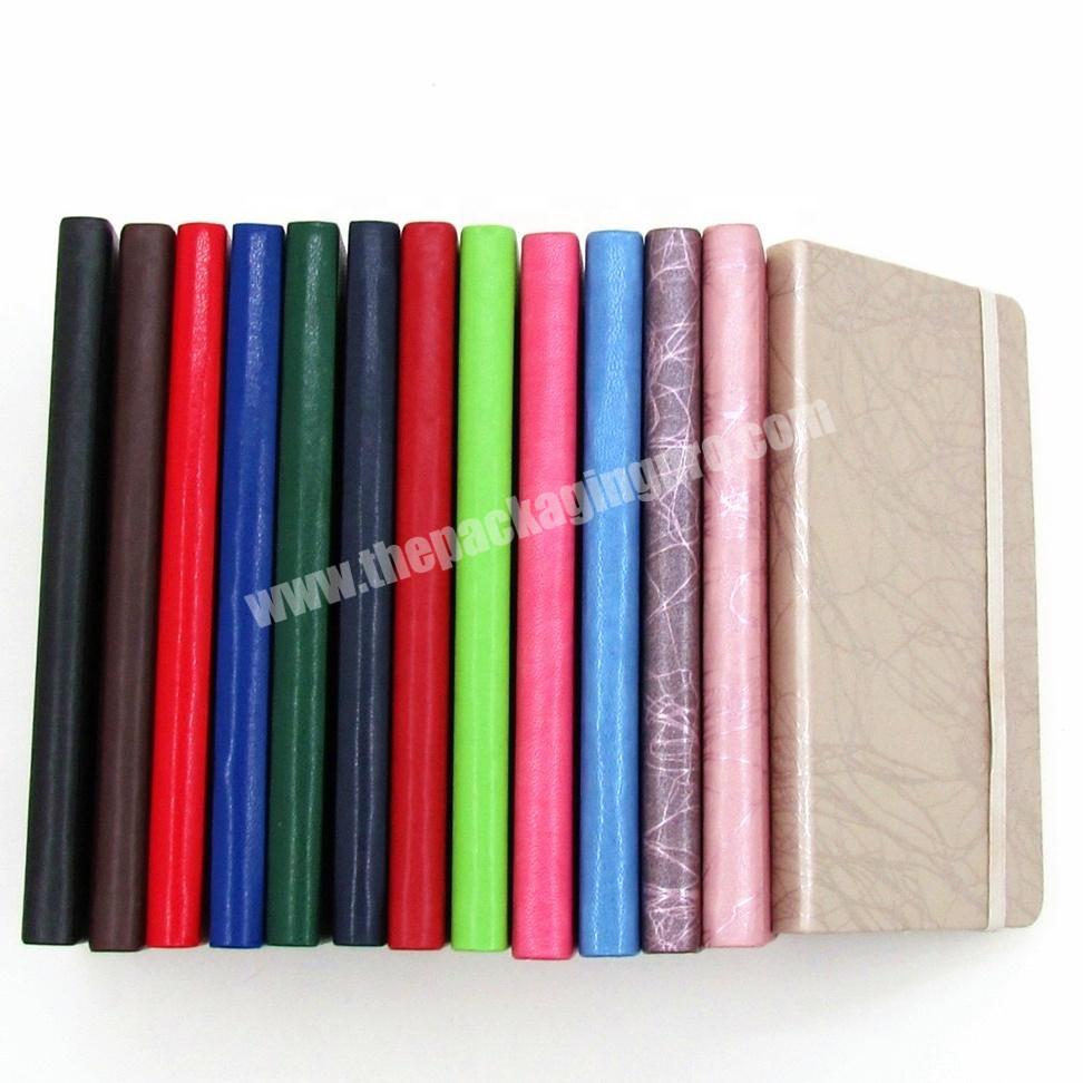 Promotional Multi-colored PU Leather Notebook Marble Cover Diary Elastic Band