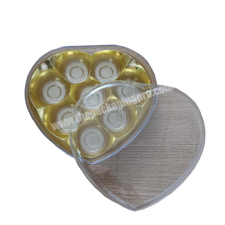 PS injection molding clear plastic heart chocolate gift box with tray
