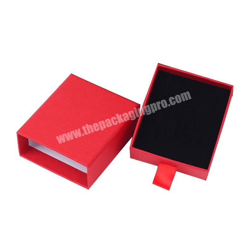 Pull Type Carton Drawer Cardboard Paper Red Gift Boxes With Pull Tab