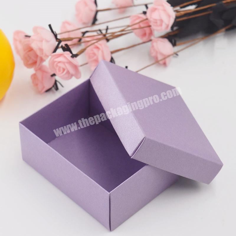 Purple Cardboard Packaging Box Gift Box With Lid For Jewelry Craft Handmade Soap Gift small carton box