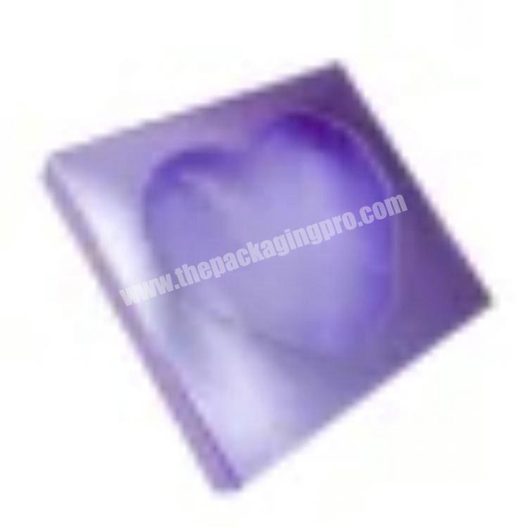 Purple Folding Paper Cosmetic Gift Packaging Box For Storage,Heart Shape Box With Window