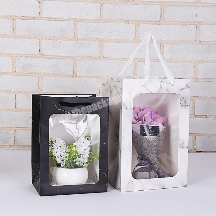 pvc shopping bag flower delivery box cardboard paper gift bags custom
