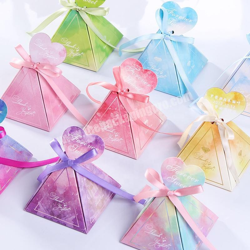 Pyramid Europe Triangular Candy Box Favor Gift Boxes Chocolate boxes for Wedding invitation