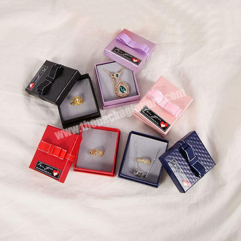 Quick Shipping Quality Jewelry Box Packaging Wholesale Paper Jewelry Box with Ribbon Custom Jewelry Box