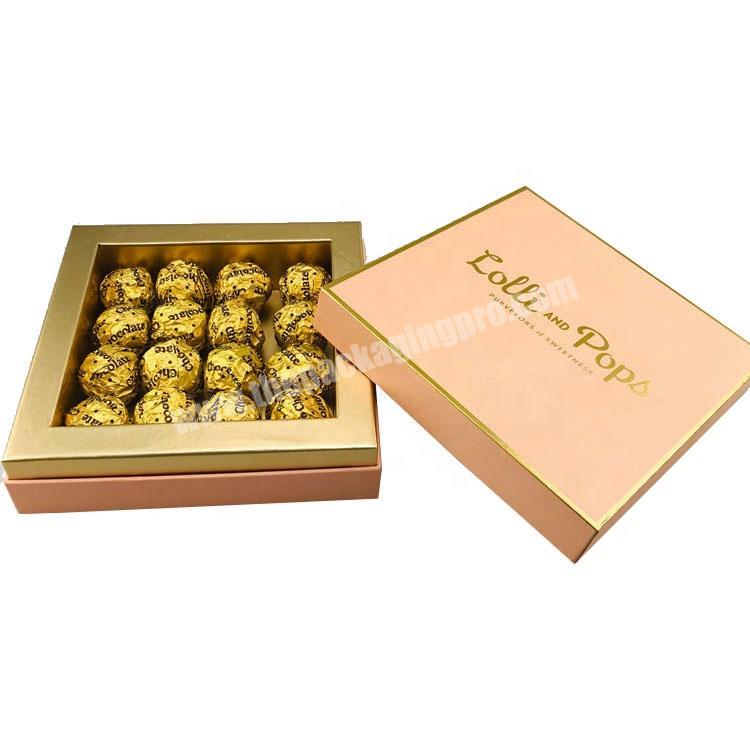 rectangle 3 pieces candy gift box cardboard box for chocolate with gold logo and edge