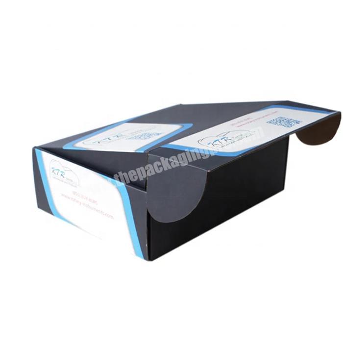Rectangle black corrugated paper packaging mailer box with custom logo