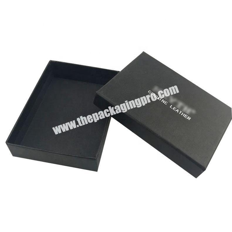 rectangle matte black 2 piece sturdy gift box with silver logo rigid box packaging