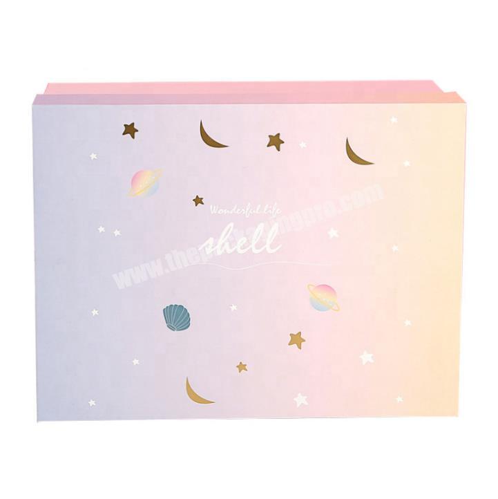 Rectangular fantasy star moon gift box exquisite pink gradient hand gift box