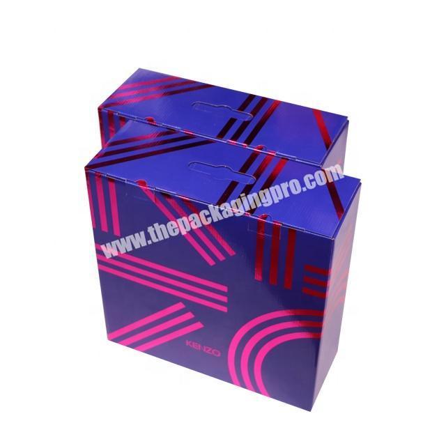 rectangular gift box custom printing box  Carton with handle   bronzing craft corrugated box