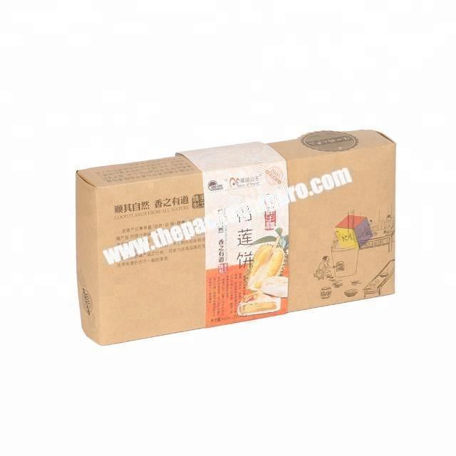 recyclable brown kraft paper biscuit packaging box with sleeve