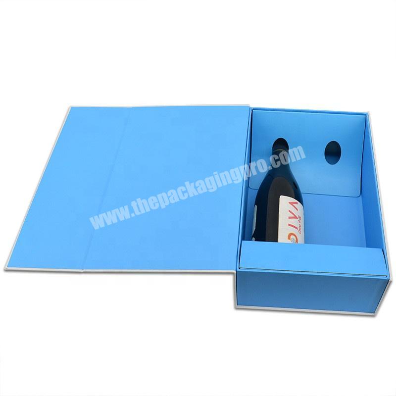 recyclable cardboard paper packaging magnetic wine bottle gift box paper gift box