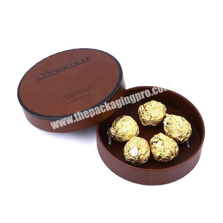 Recyclable Cardboard Paper Packaging Round Candy Sweets Chocolate Gift Box With Lid