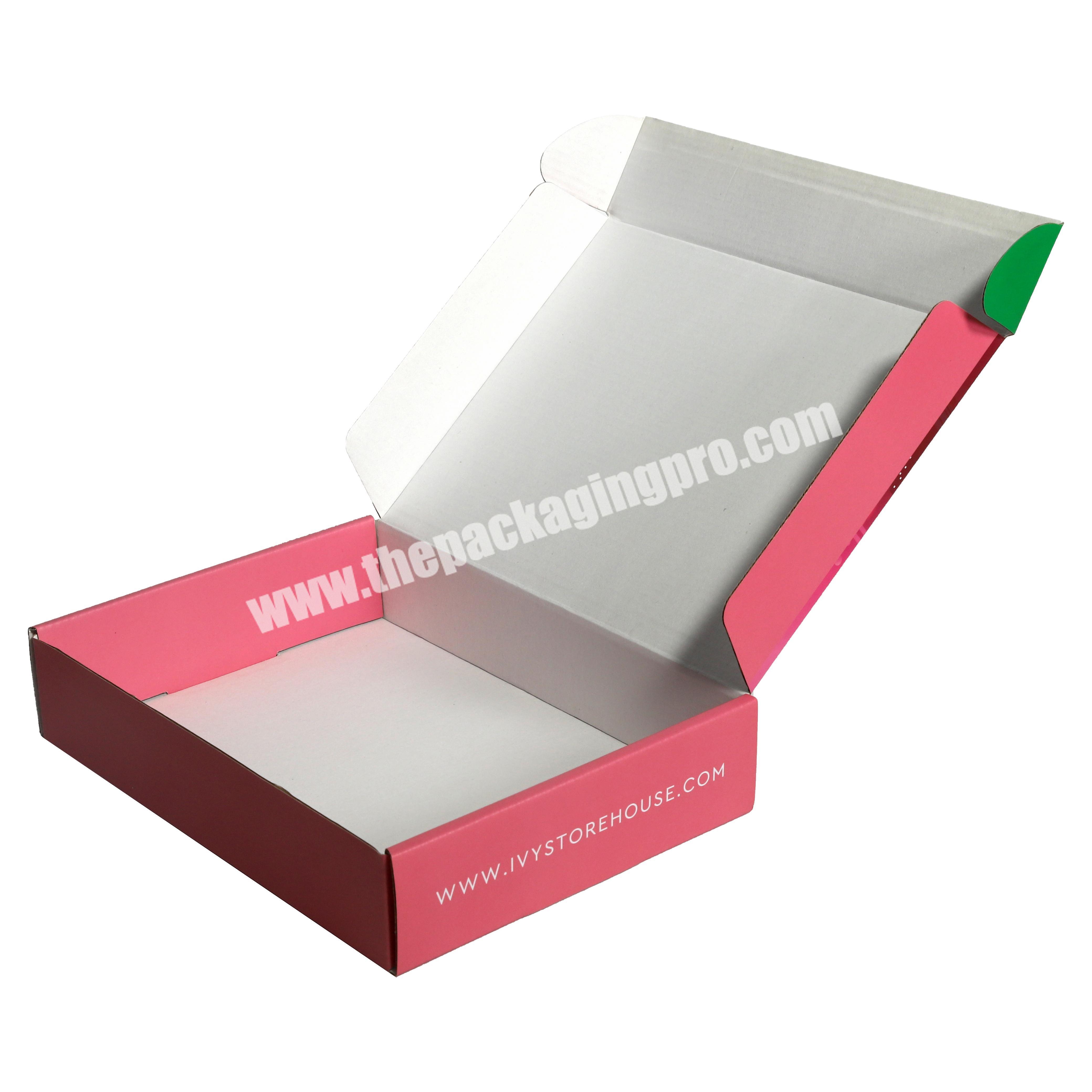 Recyclable Custom Logo Cardboard Packaging Boxes Pink Cardboard Box