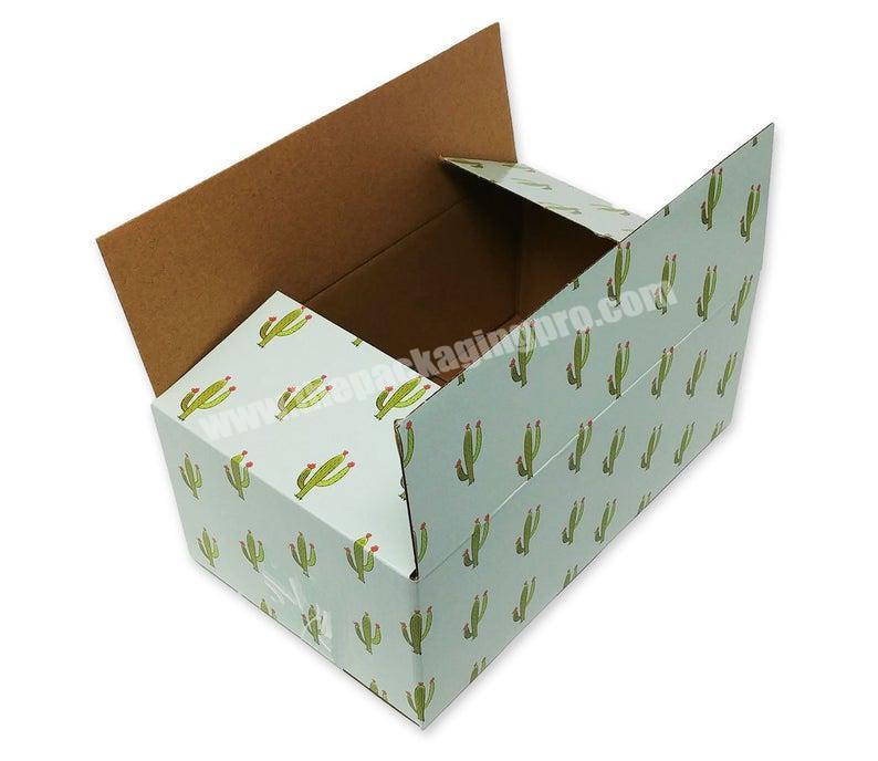 Recyclable Custom Mint Cactus Design  Reusable Packing Shipping Favor Boxes