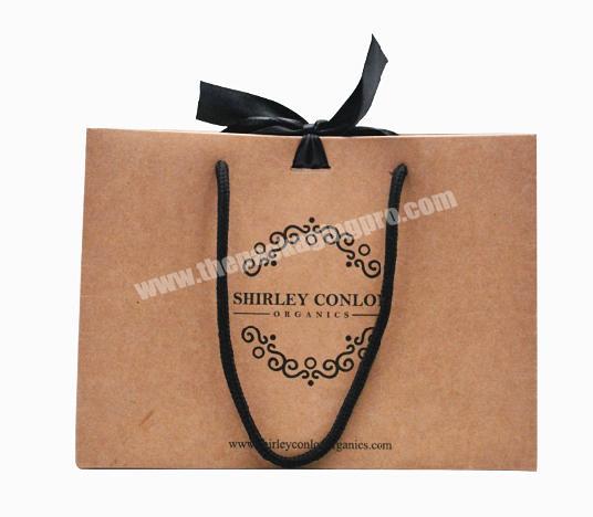 Recyclable Disposable Custom Logo Print Kraft Paper Bag Box With Rope Handle For Coffee French Fries Fast Food With Carry Out
