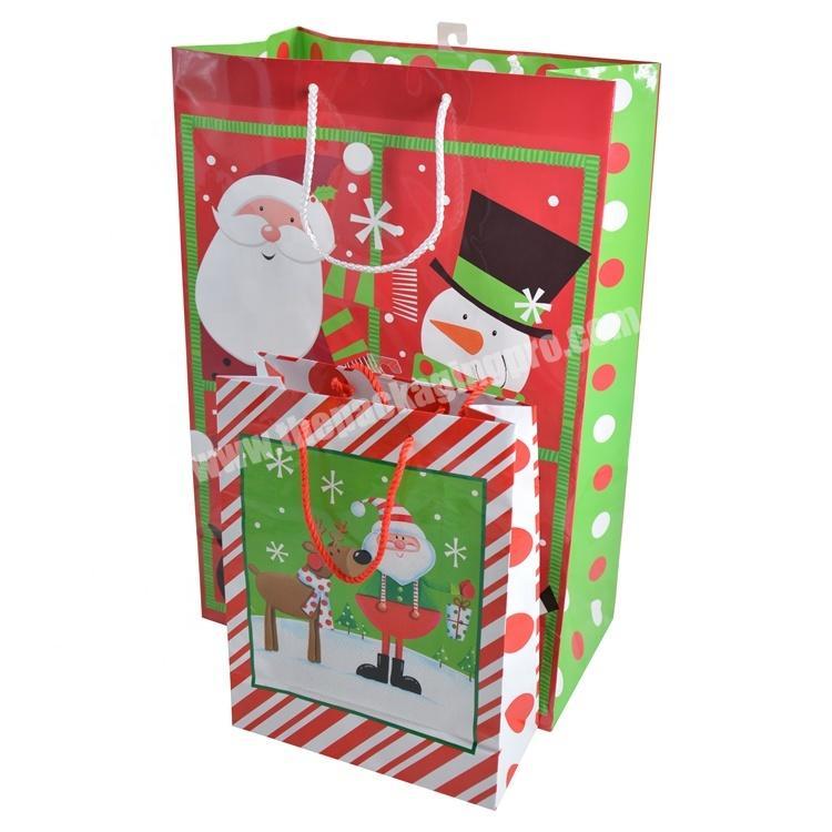 Recyclable Fancy Printed Bolsas De Papel Christmas Kraft Customize Gift Paper Bag