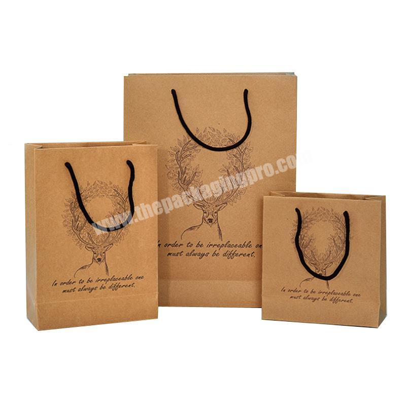 Recyclable hot sale Colourful kraft craft small custom paper gift bag with handle