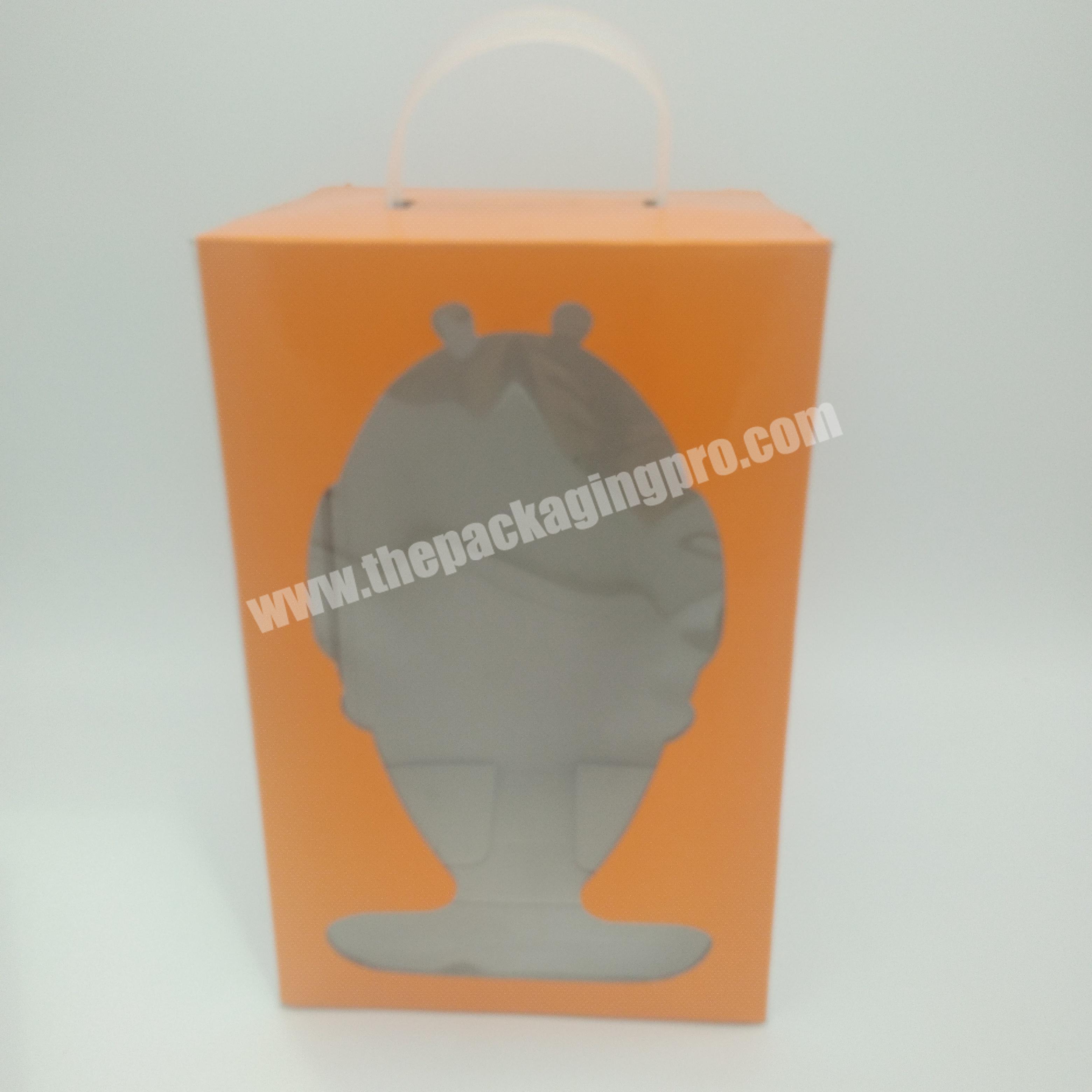 Recycle electronic rectangle cardboard boxes packaging Plastic handles and PVC Windows