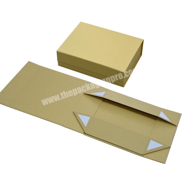 recycle natural bio-degradable eco friendly foldable magnetic brown kraft paper gift boxes