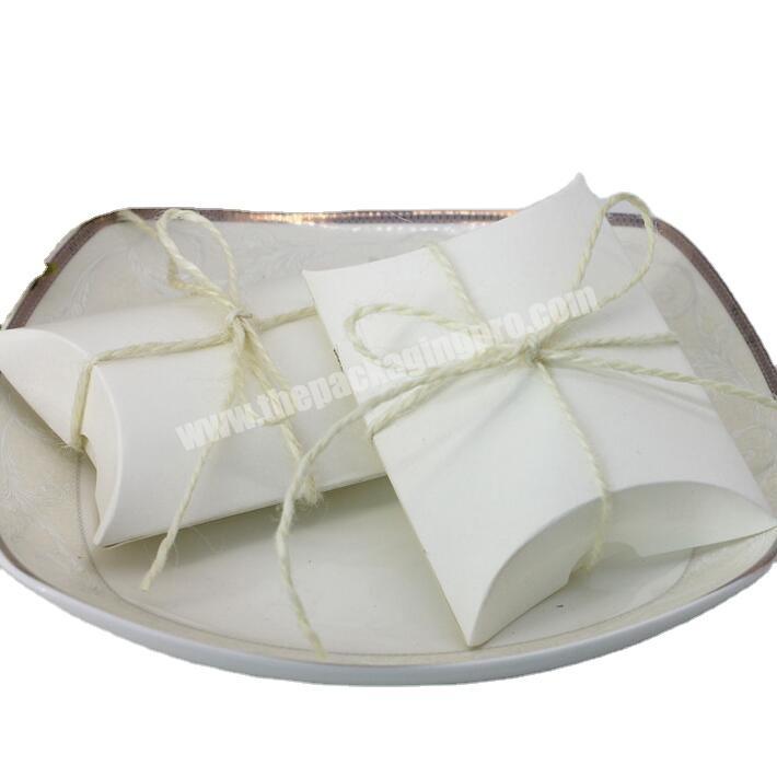 Recycleble white kraft paper pillow gift box wholesale