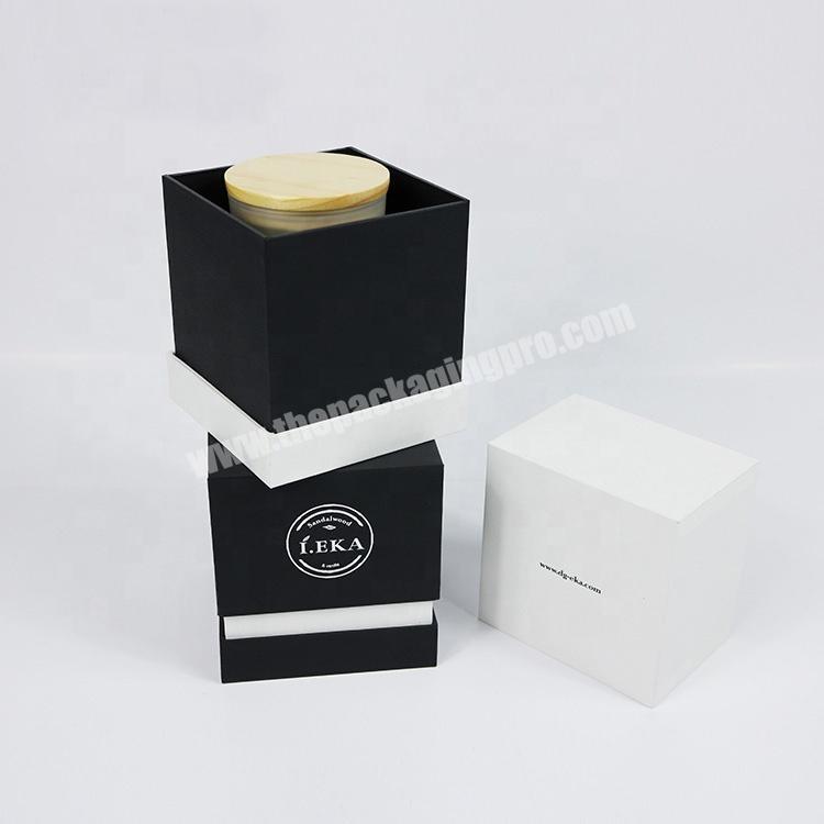recyclecd printed black candle gift box packaging