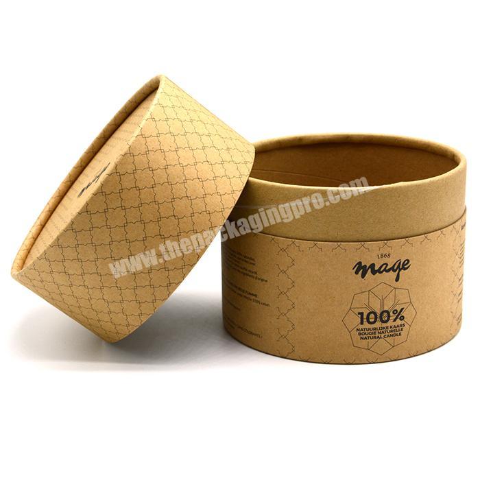 Recycled biodegradable custom candle brown kraft paper tube custom round candle box
