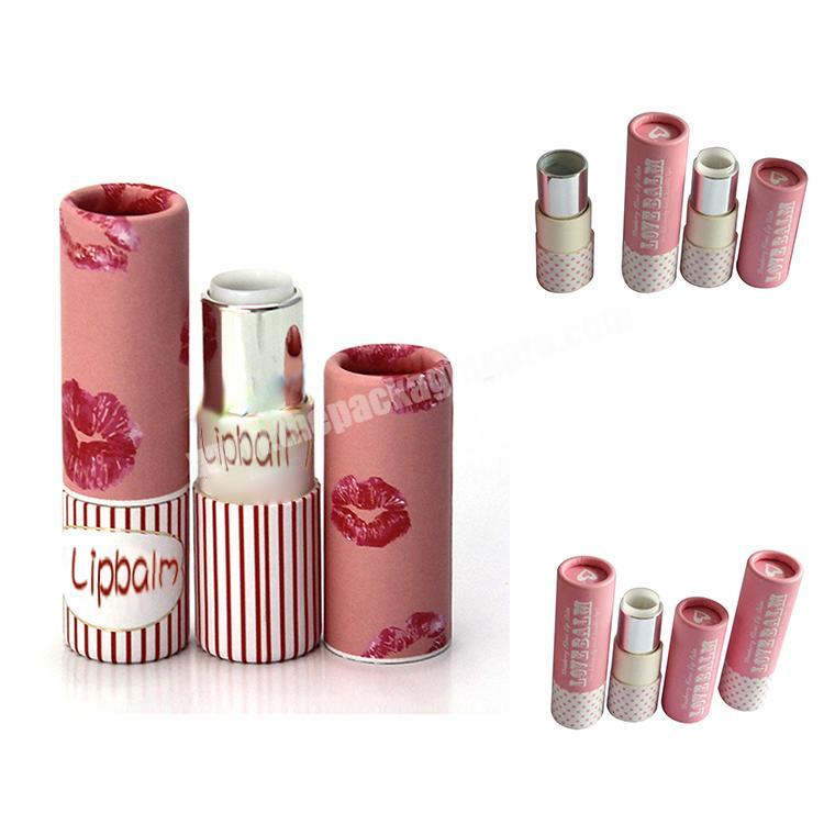 Recycled cardboard cylinder round boxes packaging elegant lipstick tube