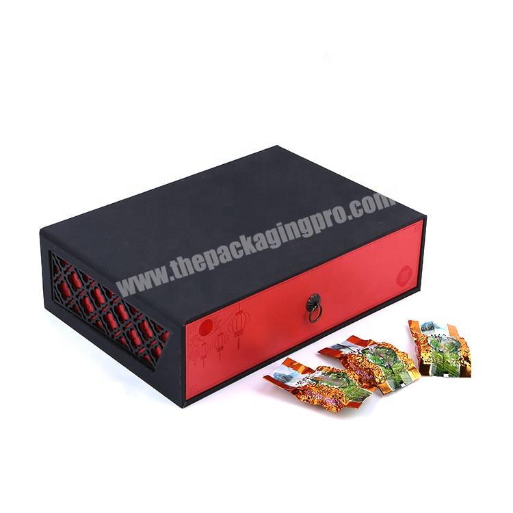 Recycled Cardboard Paper Logo Stamping Drawer Storage Tea Packaging Gift Box With Dividers