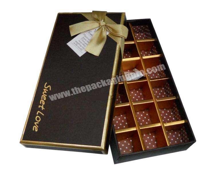 Recycled custom chocolate gift box with dividers