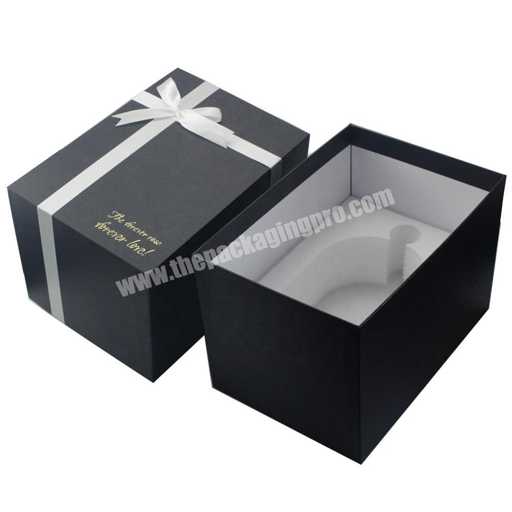 Recycled FSC paperboard candle packaging box with customized ribbon bow