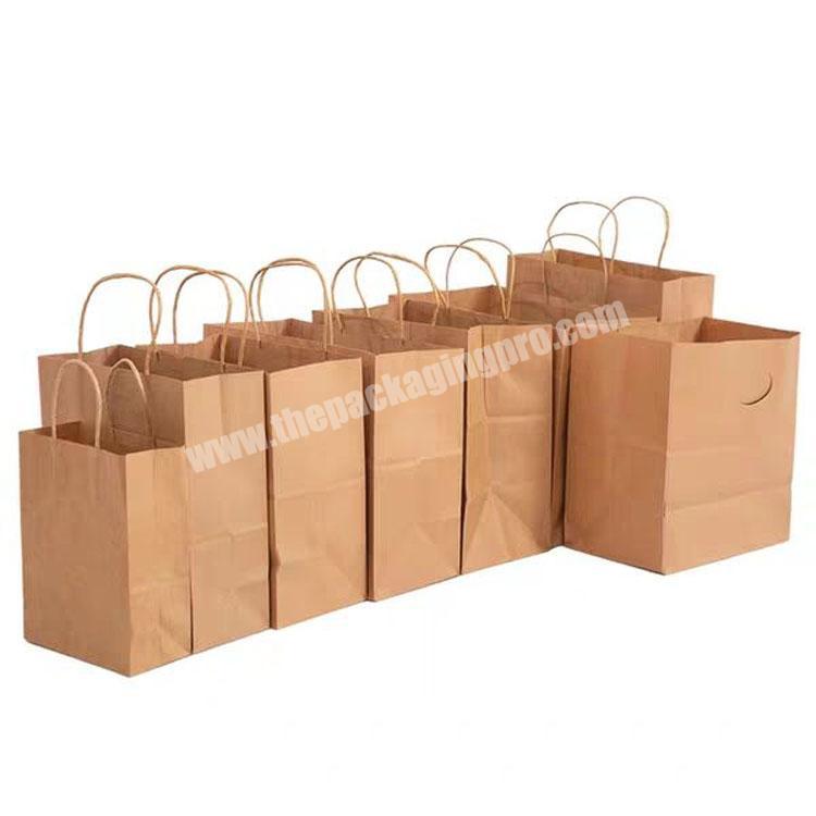 recycled kraft paper bag customize logo clothes paper bag with handle shopping brown paper bag