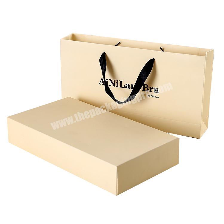 Recycled Ladies Carrier Paper Gift Packaging Box Boxes Shopping Bags for Clothes Apparel with handle