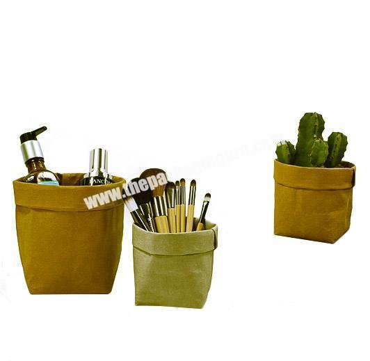 Recycled material household bag Washable Kraft Paper Flowerpot