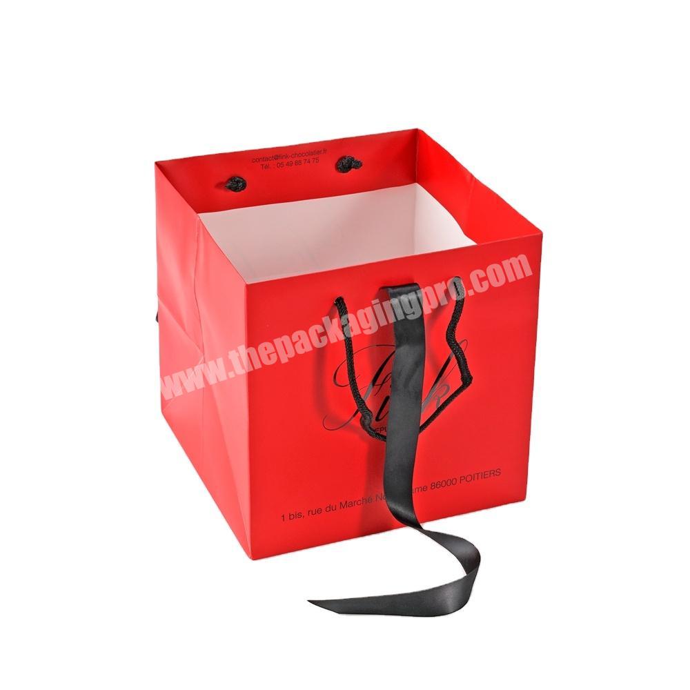 red color printed paperbag custom for food