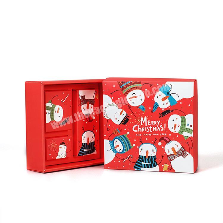 red compartment candy bakery box insertfor cookie christmas gift paper box