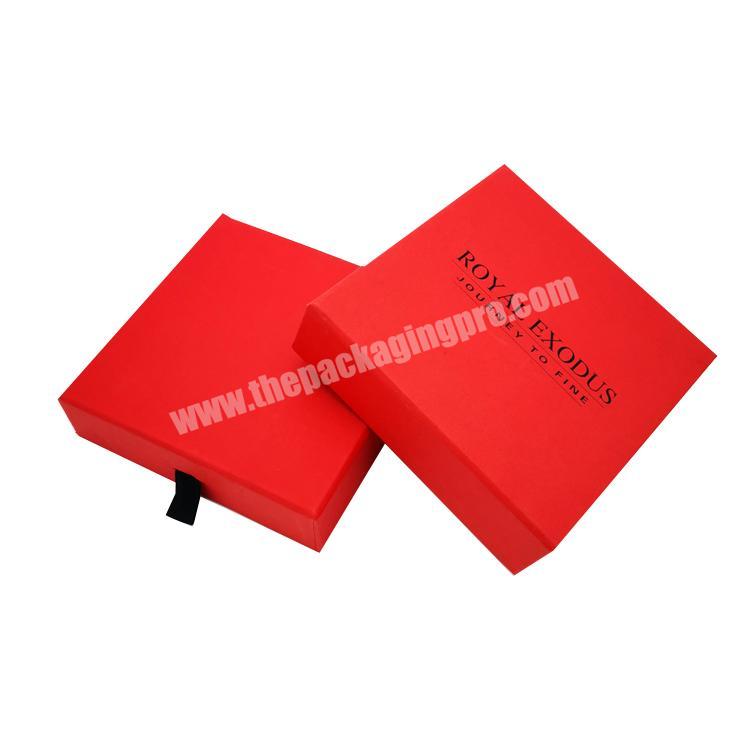 Red design Simple Matte Paperboard gift box Fashion Belt Packaging Drawer Gift Box