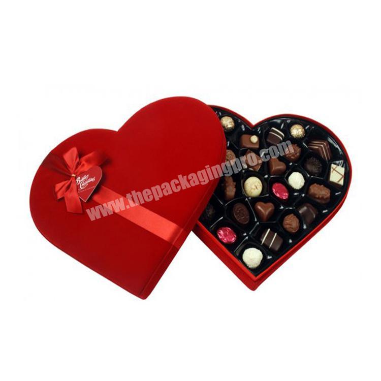 red heart shape paper gift paper packaging box for chocolate candy food