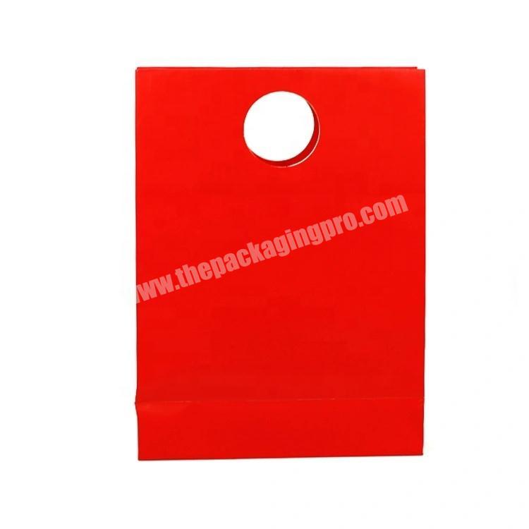 Red Paper Bag Tea Packaging Gift Die Cut Handle Ivory paper Bags