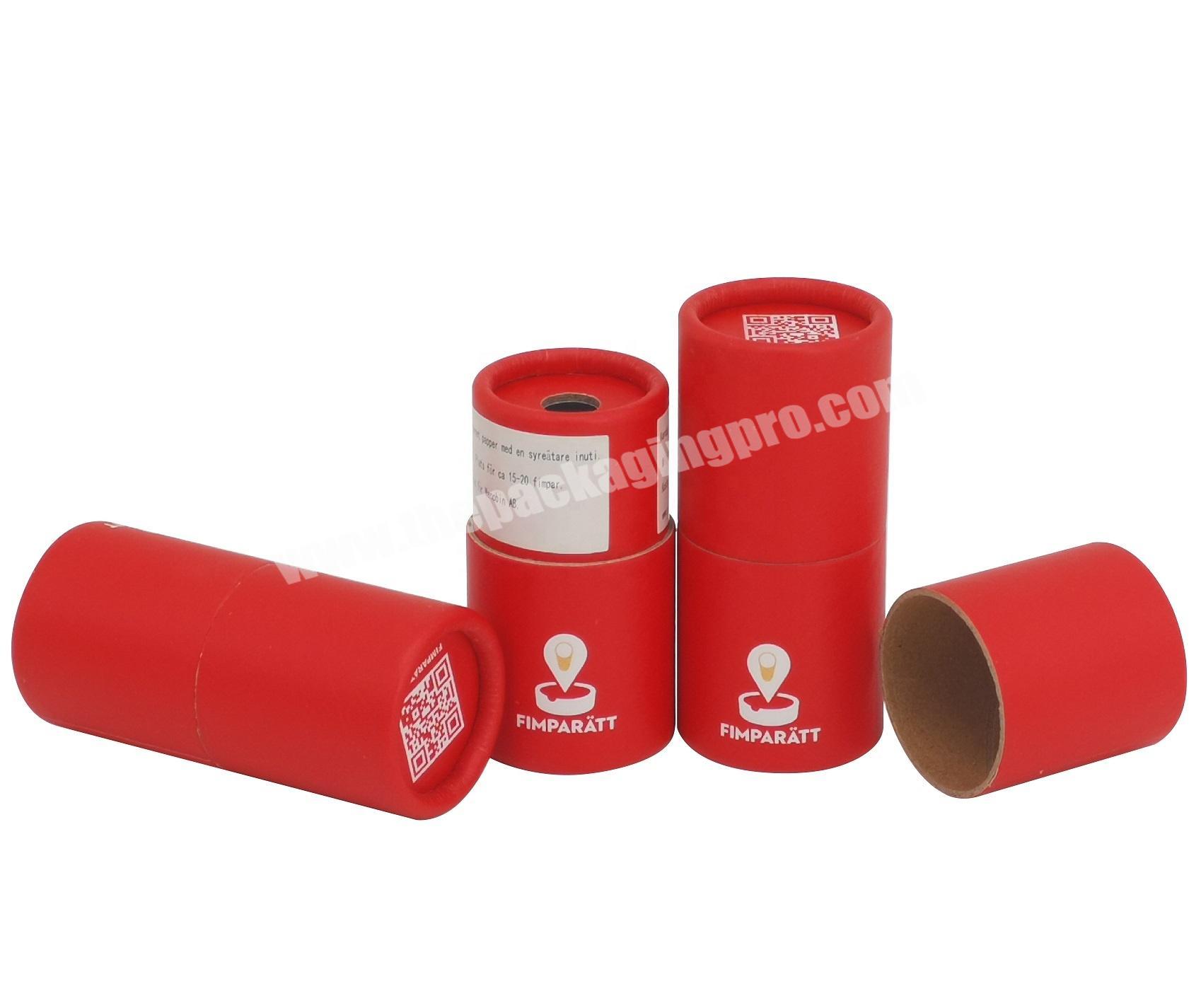 Red Pocket Ashtray Eco-friendly Packaging Smart Paper Tubes with Rolled Edge