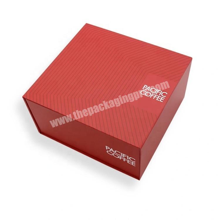 Red Printed Folding Cardboard Paper Gift Storage Packaging Box for CoffeeDrinks