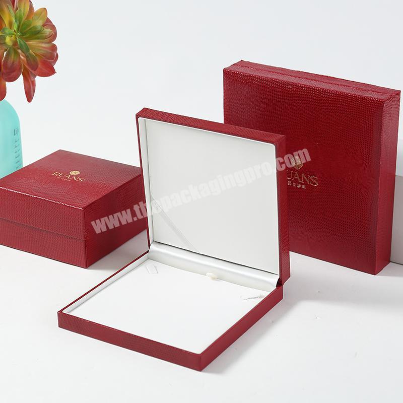 Red PU leather  custom jewelry gift box with pillow for bracelet
