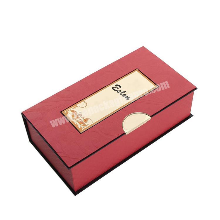Red rectangle cardboard custom luxury wine box packaging