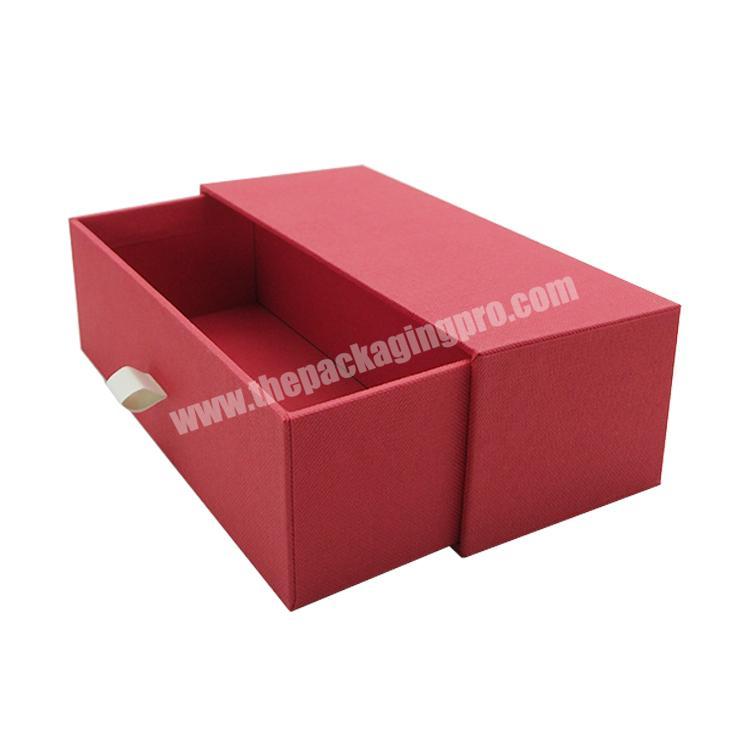 Red Small Empty Custom Linen Drawer Gift Box For Sale