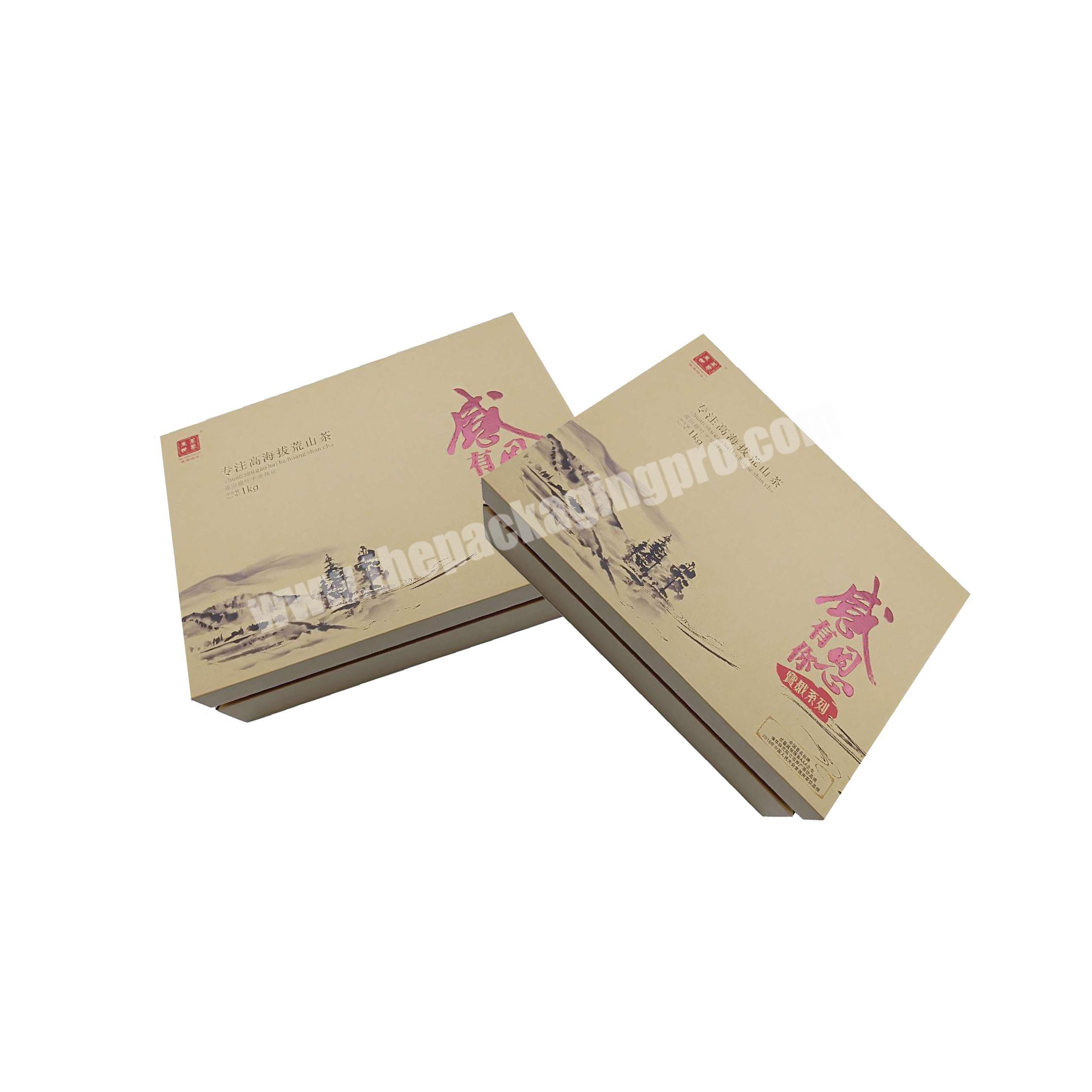 Refined chinese tea gift box recycled paper bag rectangular boxes for packaging